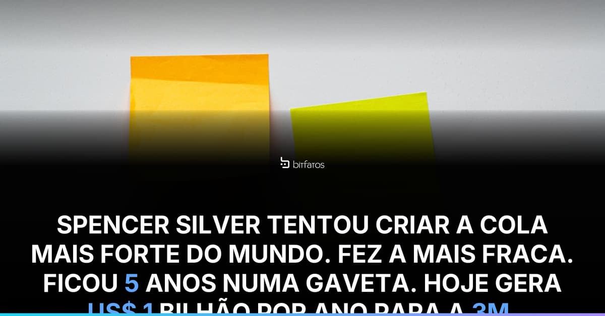 O Post-it foi inventado por acidente e ficou 5 anos esquecido numa gaveta