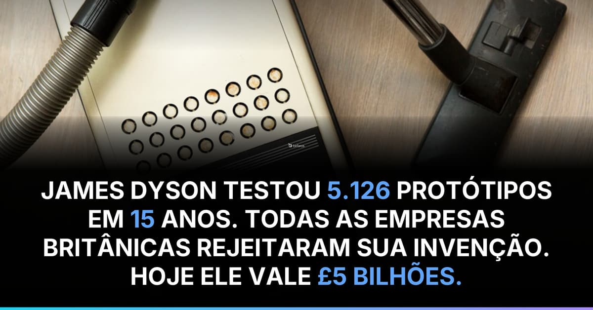 Dyson testou 5.126 protótipos durante 15 anos antes de vender seu primeiro aspirador